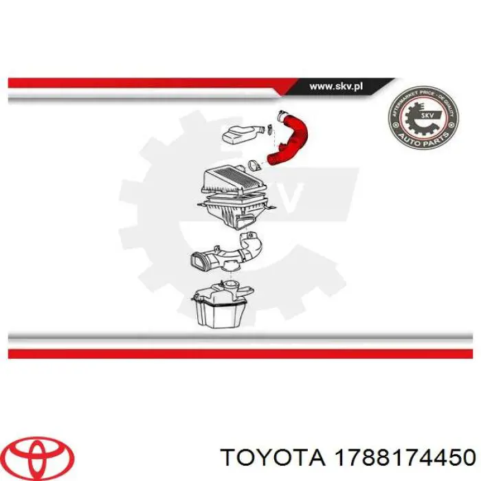 1788174450 Toyota tubo flexible de aspiración, salida del filtro de aire