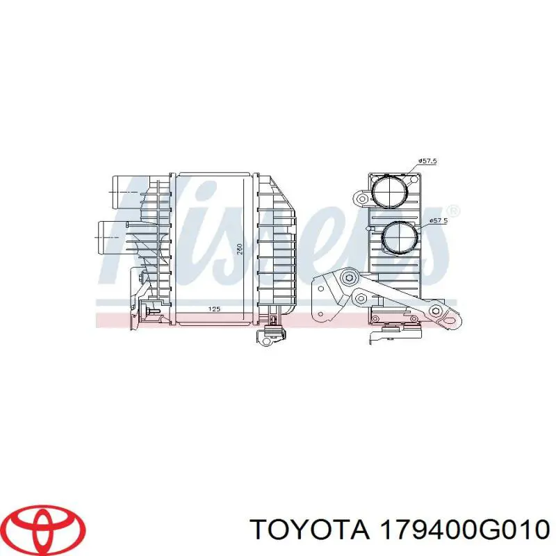 179400G010 Toyota radiador de aire de admisión