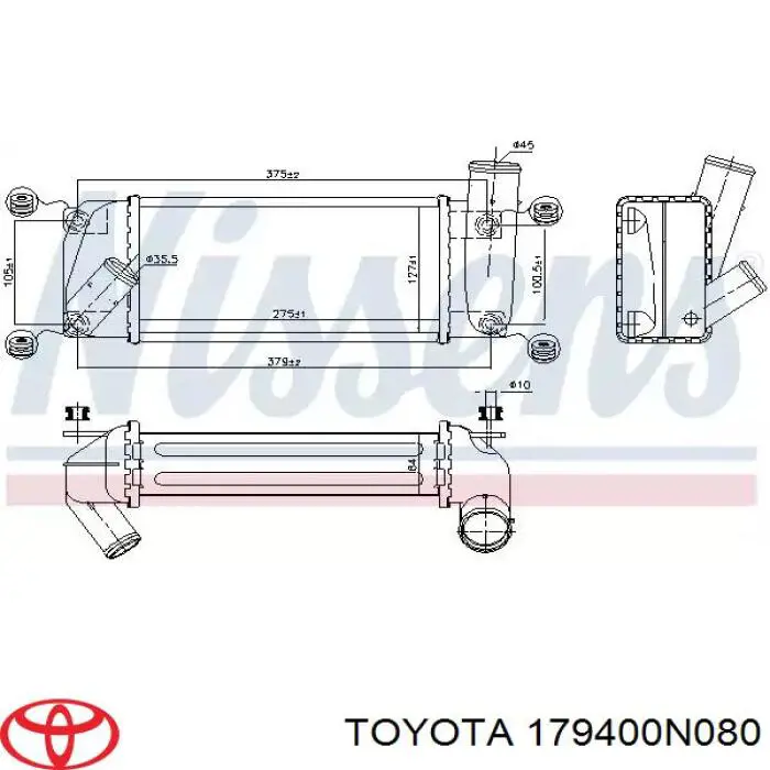 Comprar 179400N150 Toyota Turbo intercooler