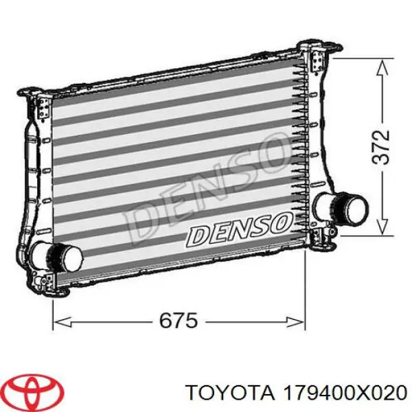 179400X020 Toyota radiador de aire de admisión