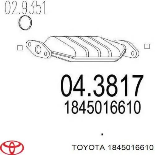 1845016610 Toyota Catalizador de gasolina y diésel