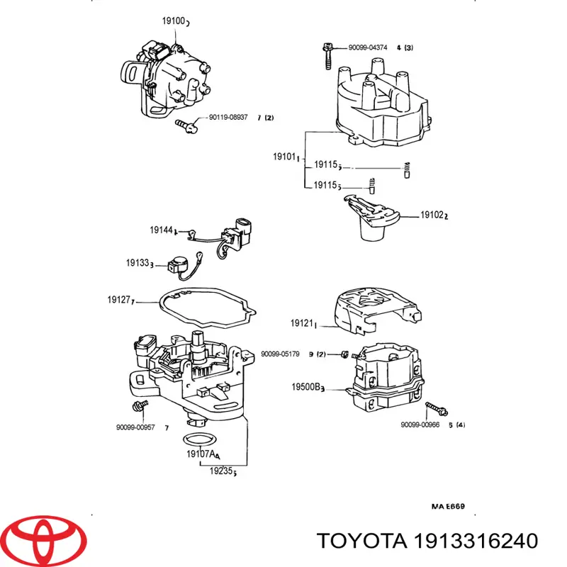 Distribuidor para Toyota Corolla 
