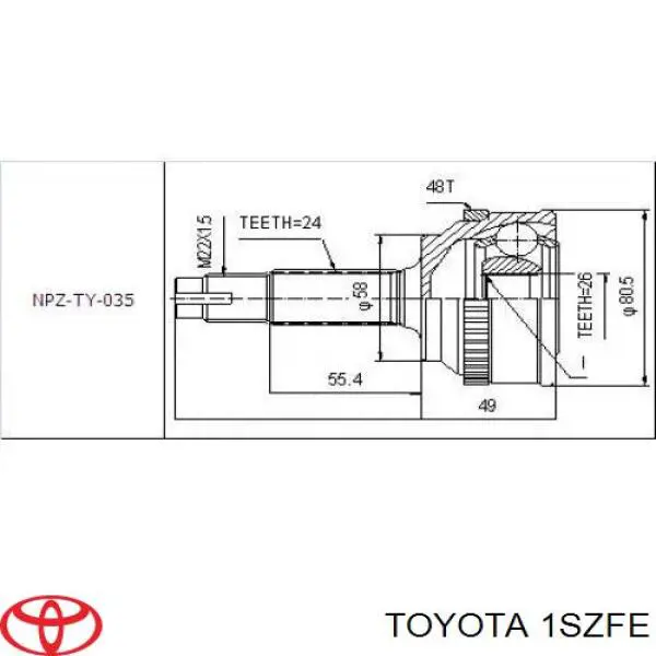 1SZFE Toyota Motor completo