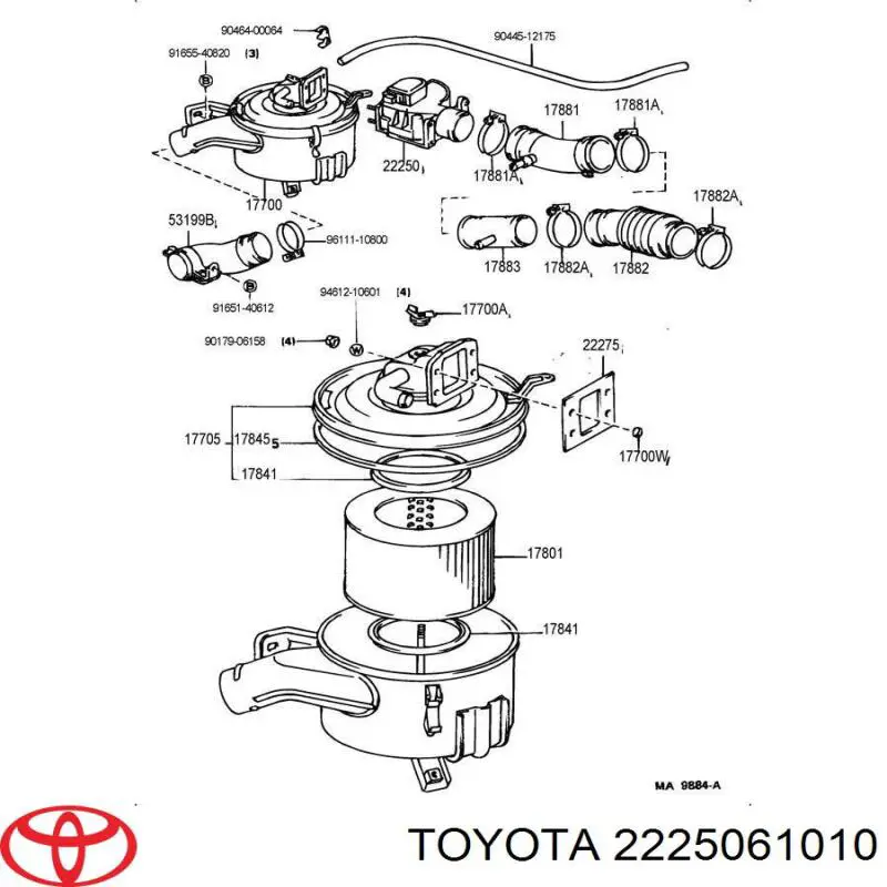 2225061010 Toyota caudalímetro