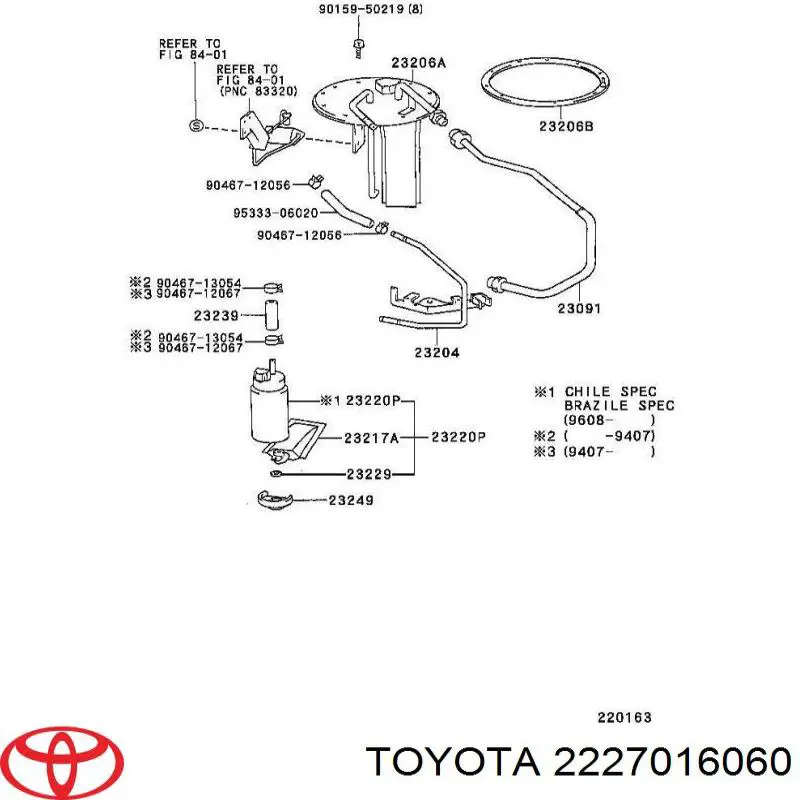 2227016060 Toyota válvula de mando de ralentí
