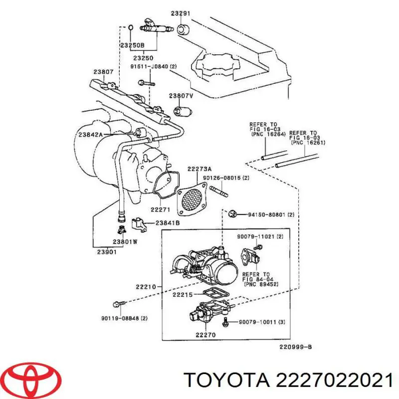 2227022020 Toyota válvula de mando de ralentí