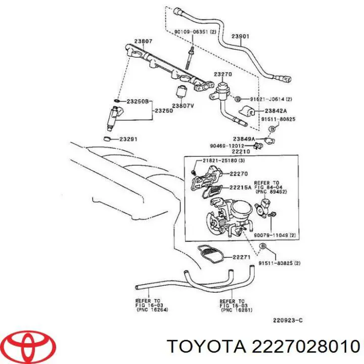 Válvula de mando de ralentí para Toyota Highlander 