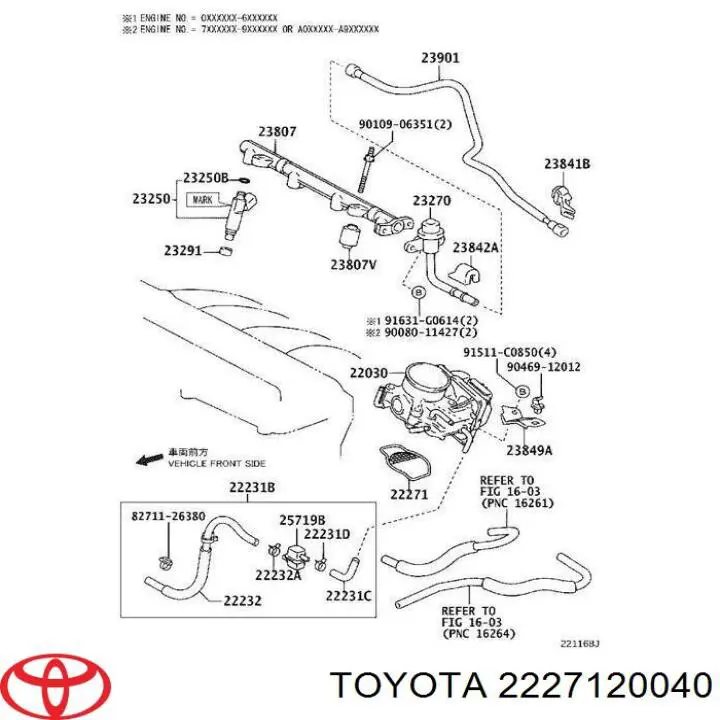 Junta cuerpo mariposa para Toyota Camry (V30)