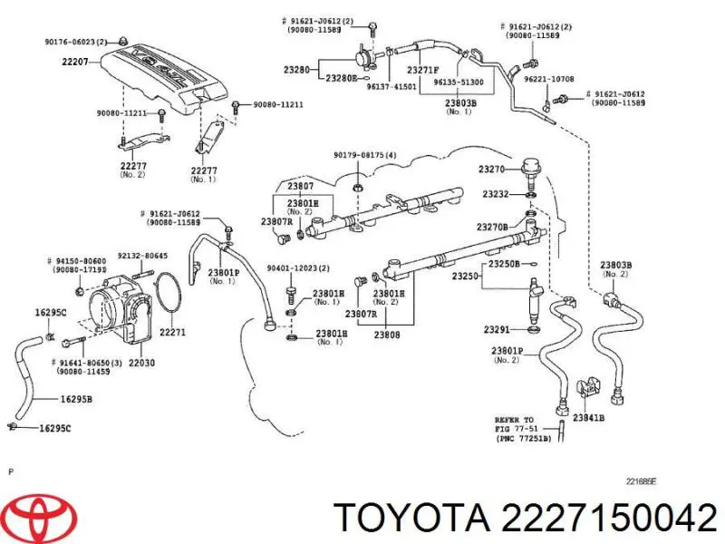 Comprar 2227150042 Toyota Junta cuerpo mariposa