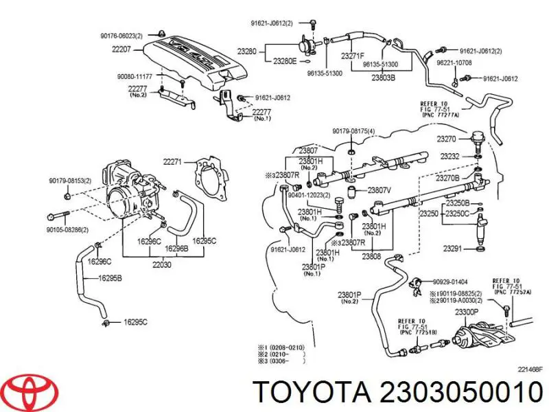 2303050010 Toyota filtro combustible