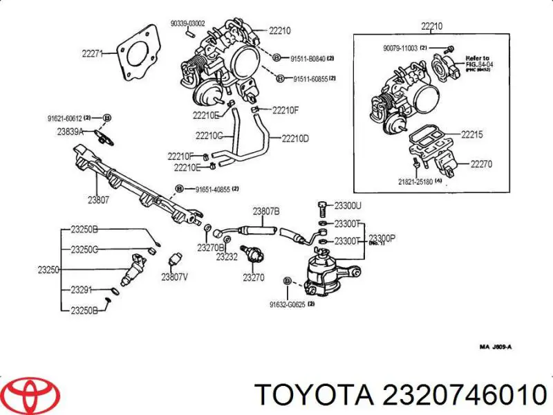 Comprar 2320746010 Toyota Regulador de presión de combustible
