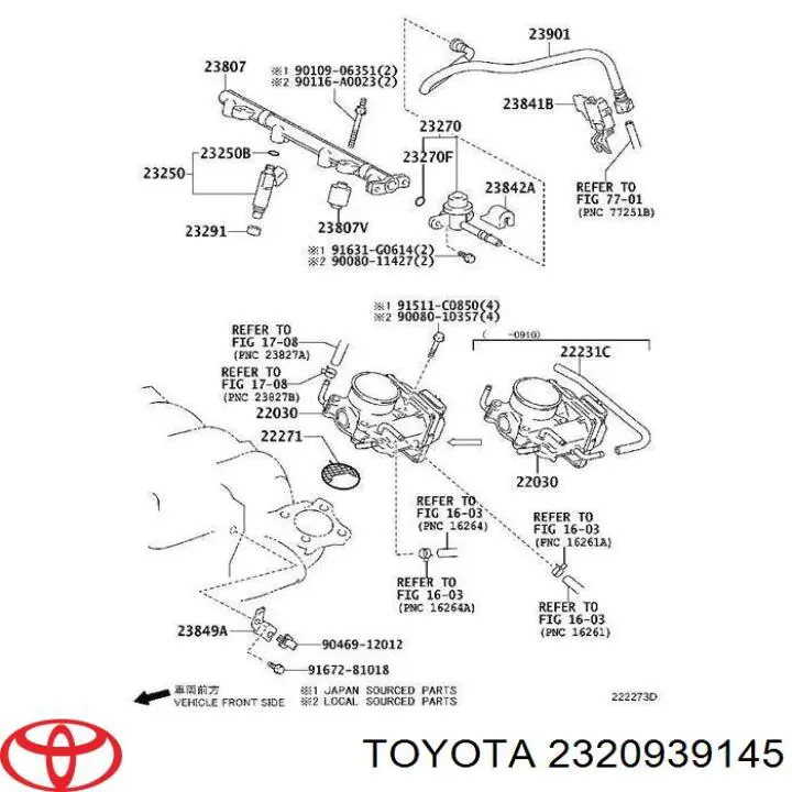 2320939145 Toyota inyector