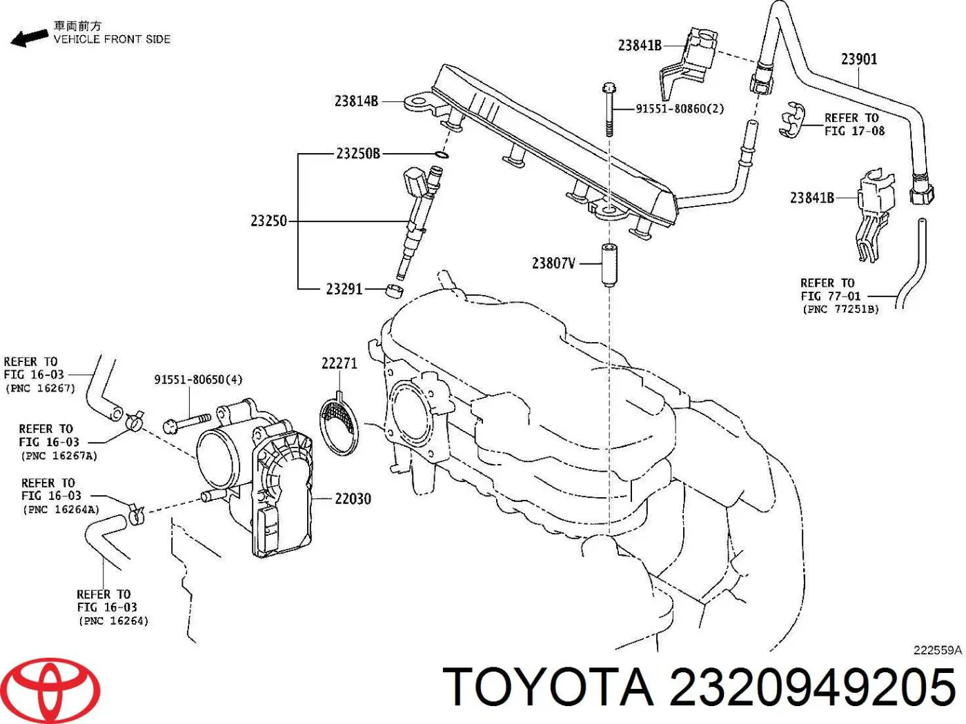 2320949205 Toyota inyector
