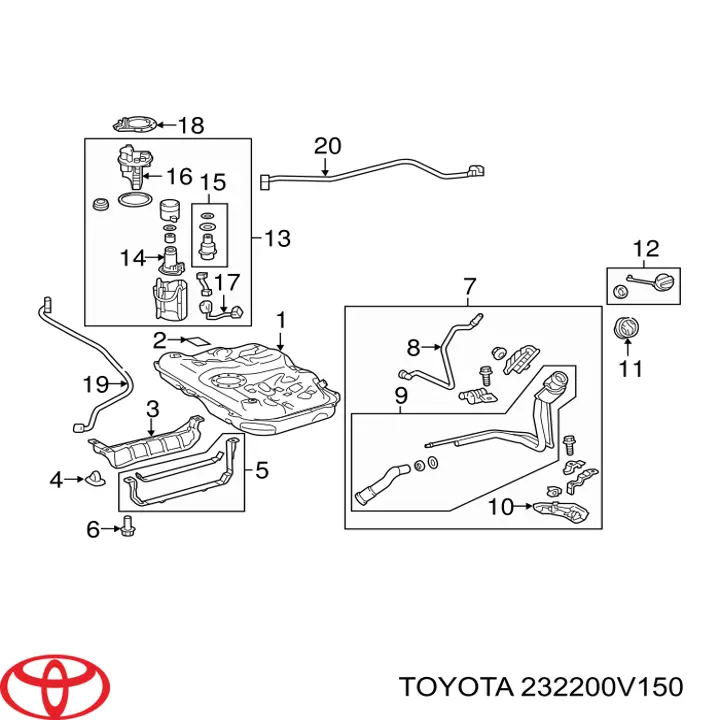 Comprar 232200V150 Toyota Bomba de combustible eléctrica