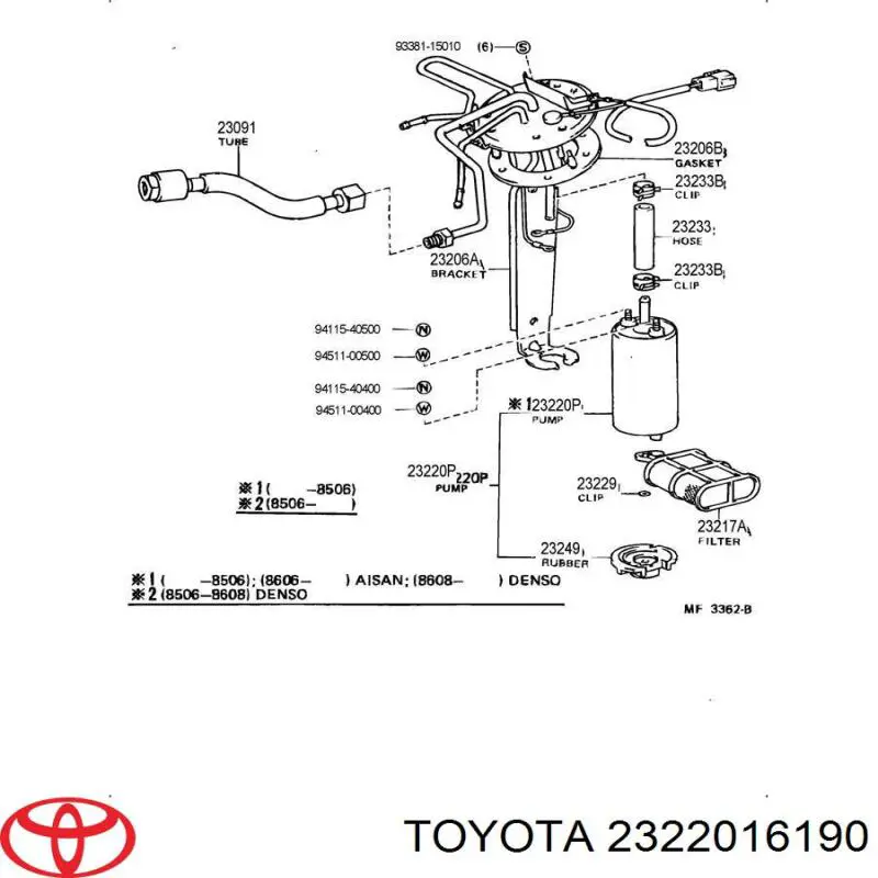 Comprar Elemento de turbina de bomba de combustible Toyota Celica  T16