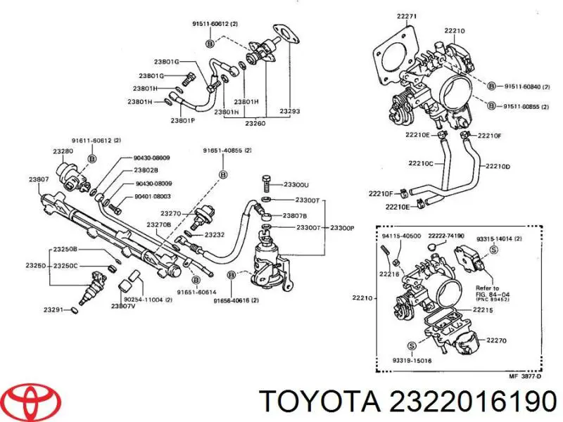 2322016190 Toyota elemento de turbina de bomba de combustible