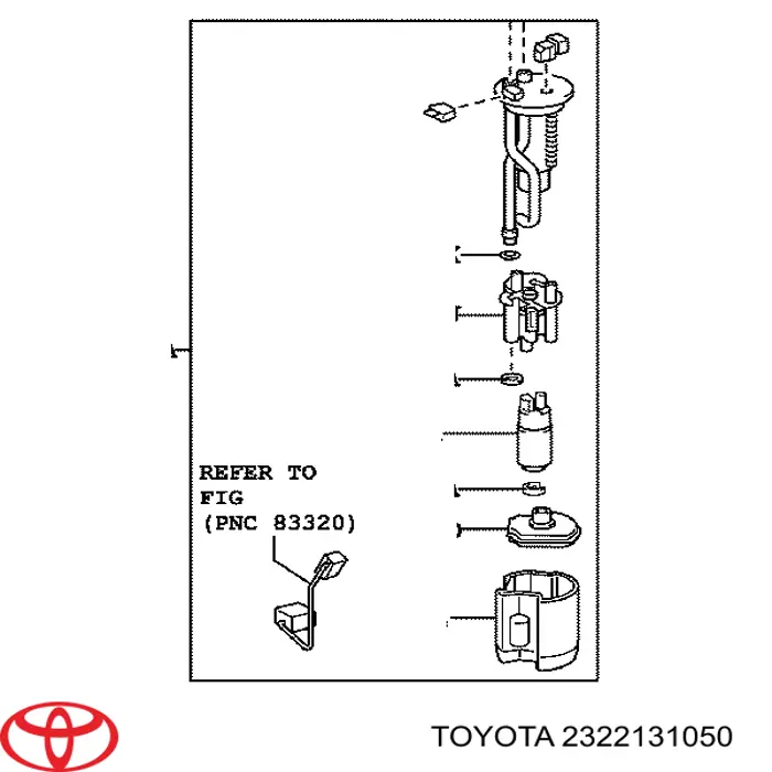 2322131050 Toyota elemento de turbina de bomba de combustible