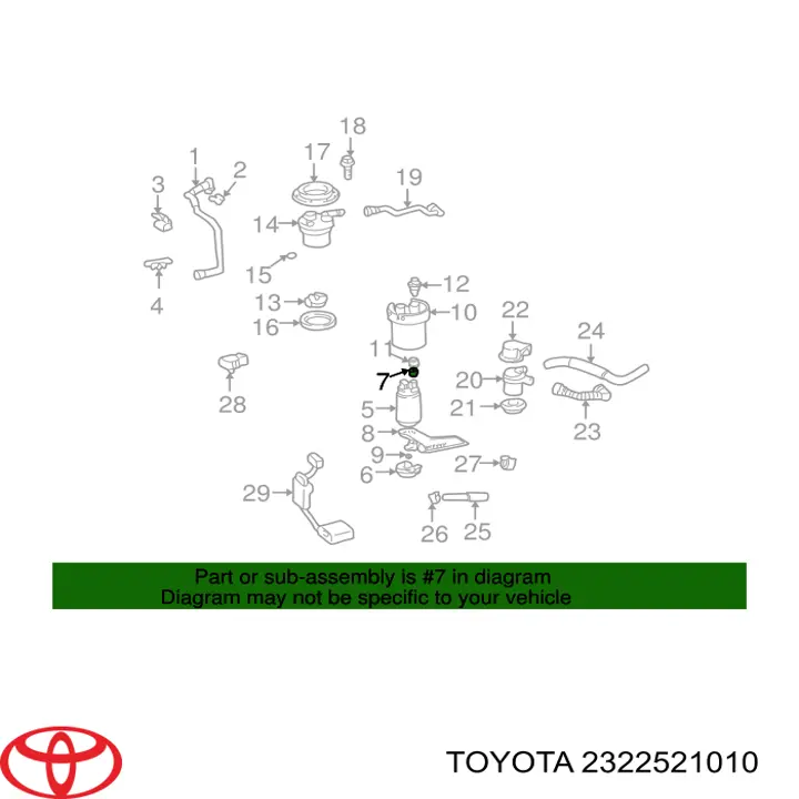 Sello de la bomba de combustible Toyota 2322521010 precio, desde 3,16 EUR