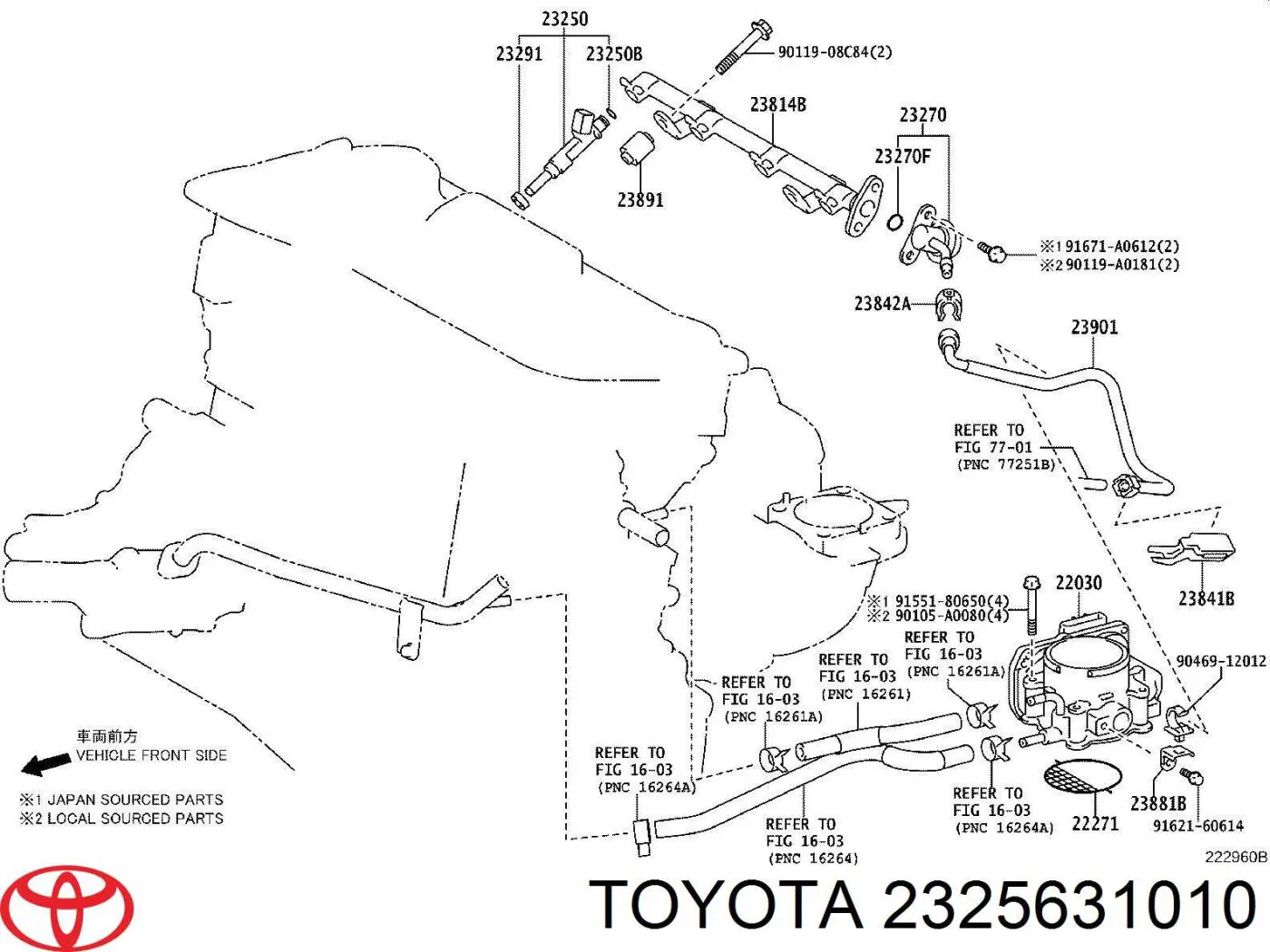  Toyota 2325631010 precio, desde 4,81 EUR