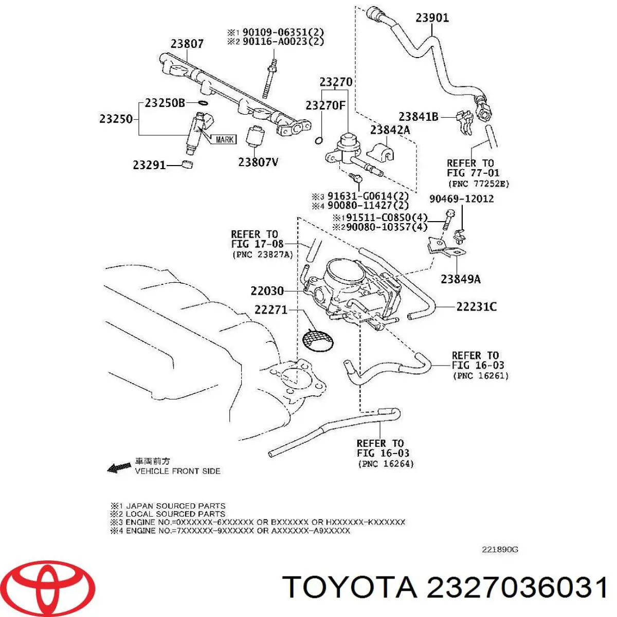 Regulador de presión de combustible Toyota 2327036031 precio, desde 156,11 EUR