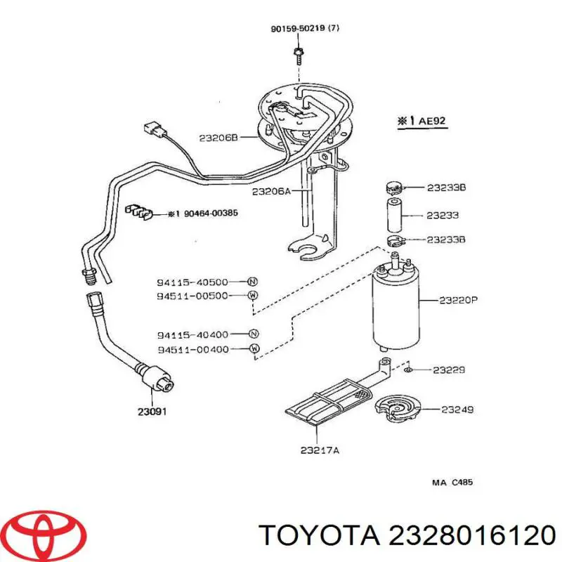 Regulador de presión de combustible Toyota 2328016120 precio, desde 174,43 EUR