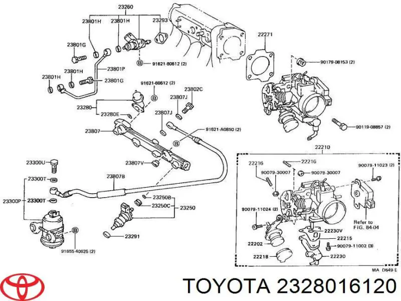 Regulador de presión de combustible, rampa de inyectores para Toyota Corolla (E9)