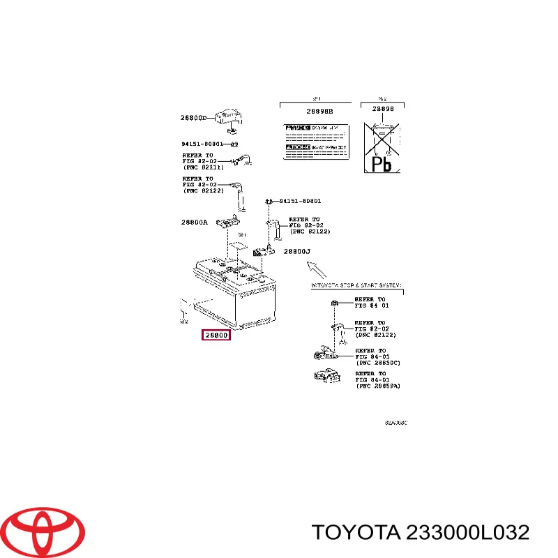233000L032 Toyota filtro combustible