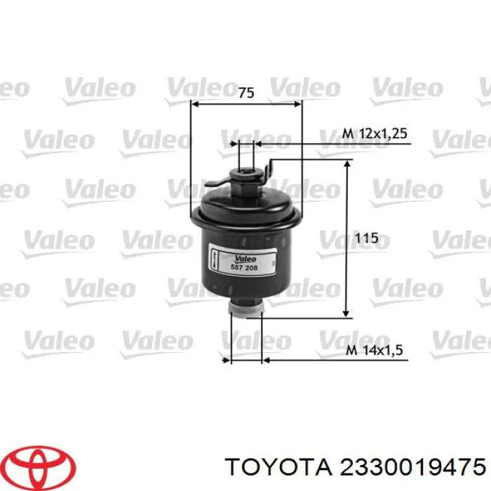 2330019475 Toyota filtro combustible