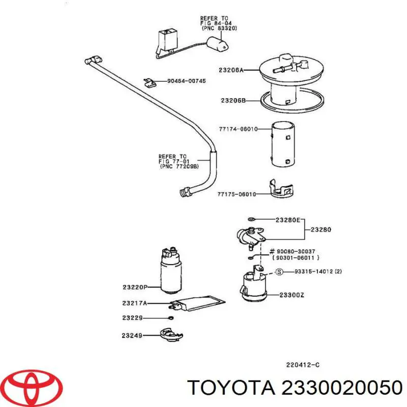 Filtro combustible Toyota 2330020050 precio, desde 59,52 EUR