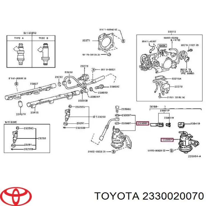 2330020070 Toyota filtro de combustible