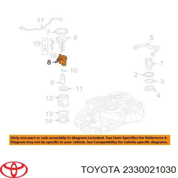 2330021030 Toyota filtro de combustible