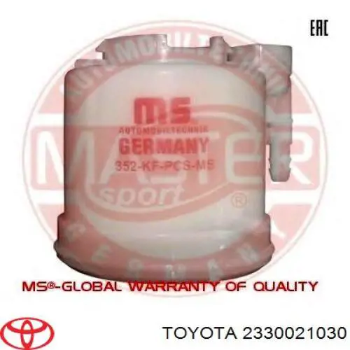 Filtro combustible Toyota 2330021030 precio, desde 7,68 EUR
