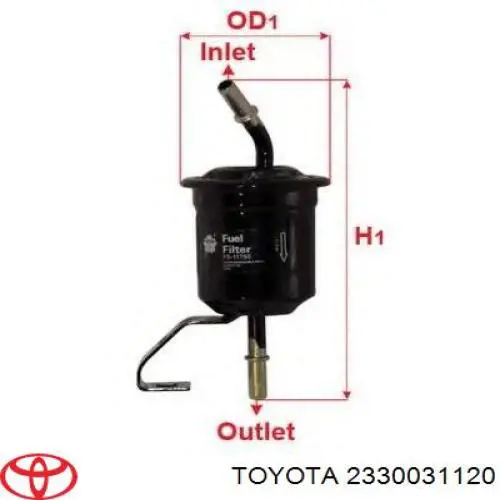 2330031120 Toyota filtro combustible