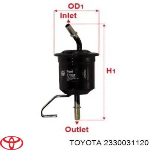 Filtro combustible Toyota 2330031120 precio, desde 7,80 EUR