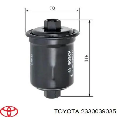 Filtro combustible Toyota 2330039035 precio, desde 3,70 EUR