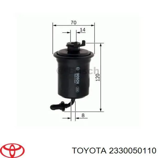 2330050110 Toyota filtro combustible