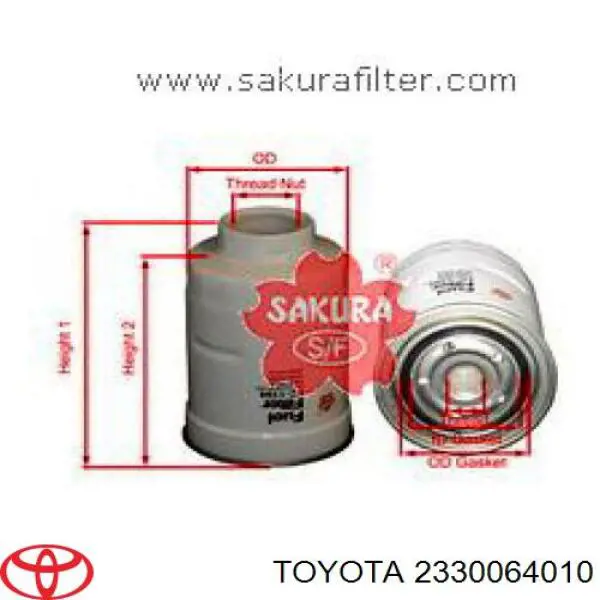 Filtro combustible Toyota 2330064010 precio, desde 13,72 EUR