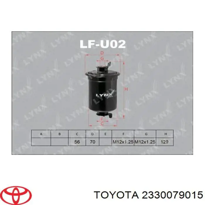 2330079015 Toyota filtro de combustible