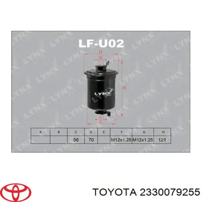 2330075010 Toyota filtro combustible