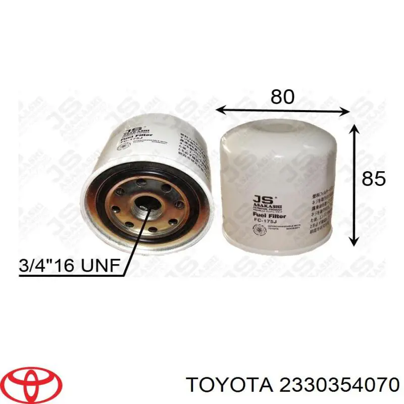2330354070 Toyota filtro combustible