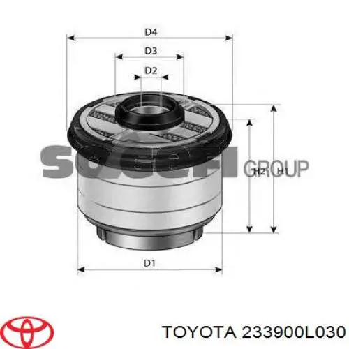 Filtro combustible Toyota 233900L030 precio, desde 6,58 EUR