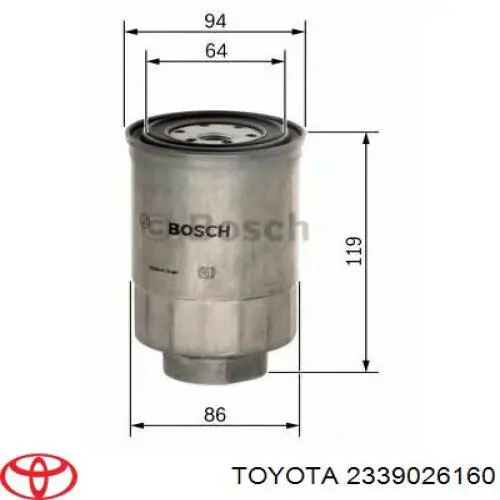 Comprar 2339026160 Toyota Filtro diesel