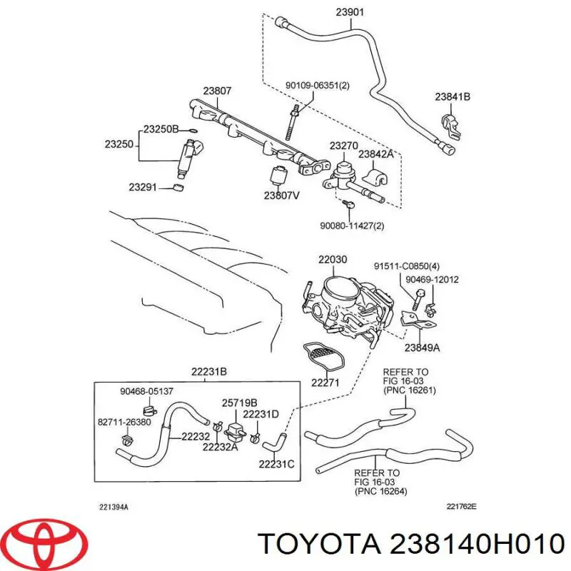 Rampa De Inyección Combustible Toyota Camry (V40)