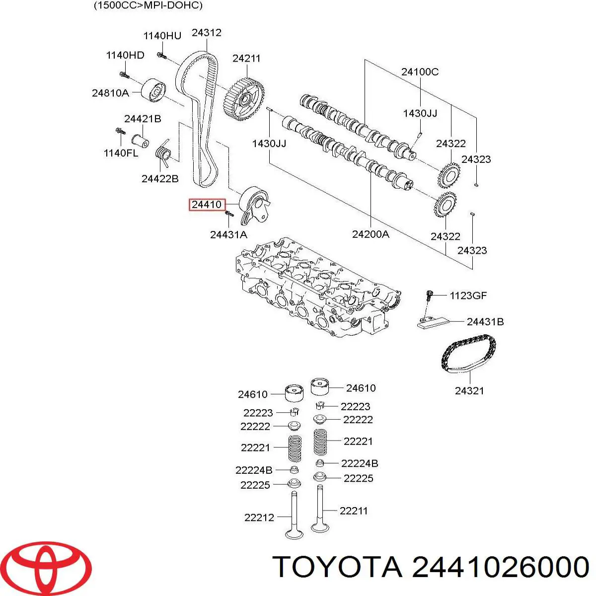 Rodillo, cadena de distribución Hyundai Accent 1