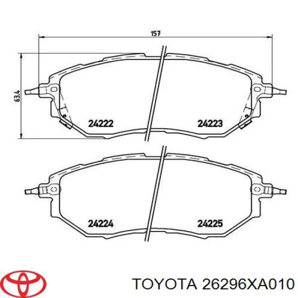 26296XA010 Toyota pastillas de freno delanteras