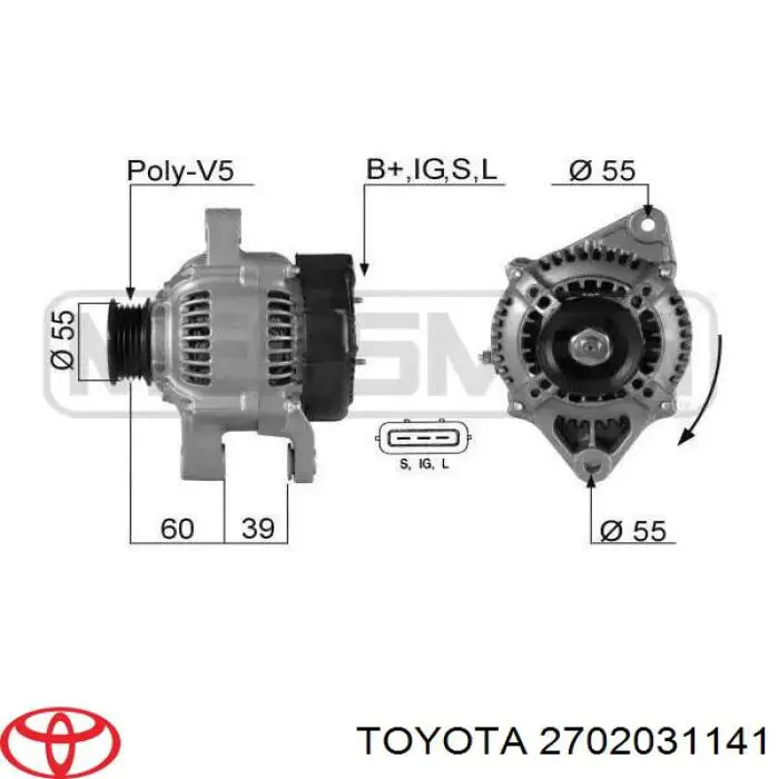 2702031141 Toyota Alternador de coche