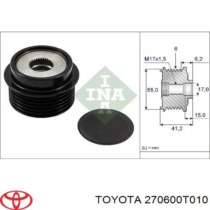 Alternador del motor Toyota 270600T010 precio, desde 94,38 EUR