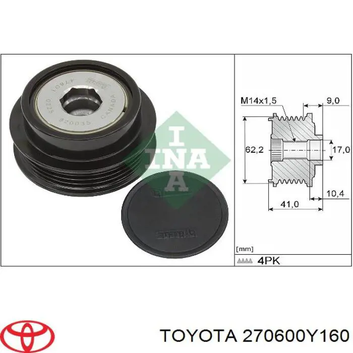 270600Y160 Toyota alternador