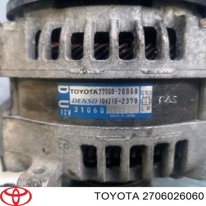 Alternador 2706026060 Toyota