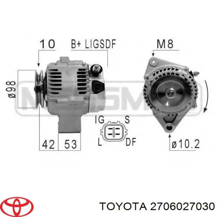 2706027030 Toyota alternador